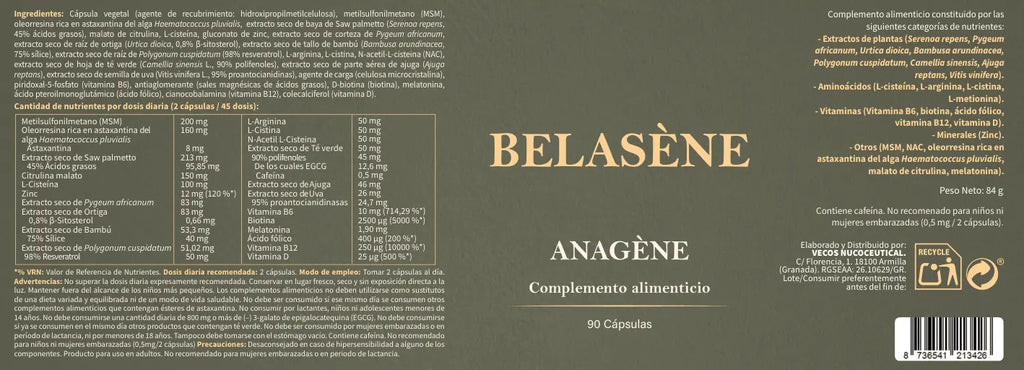 Anagène Belasène (90 cápsulas)