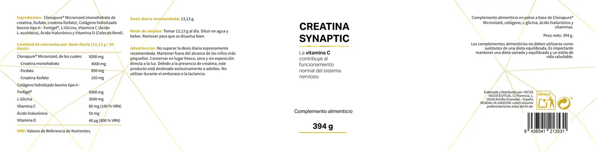 Creatina Synaptic (394 g)