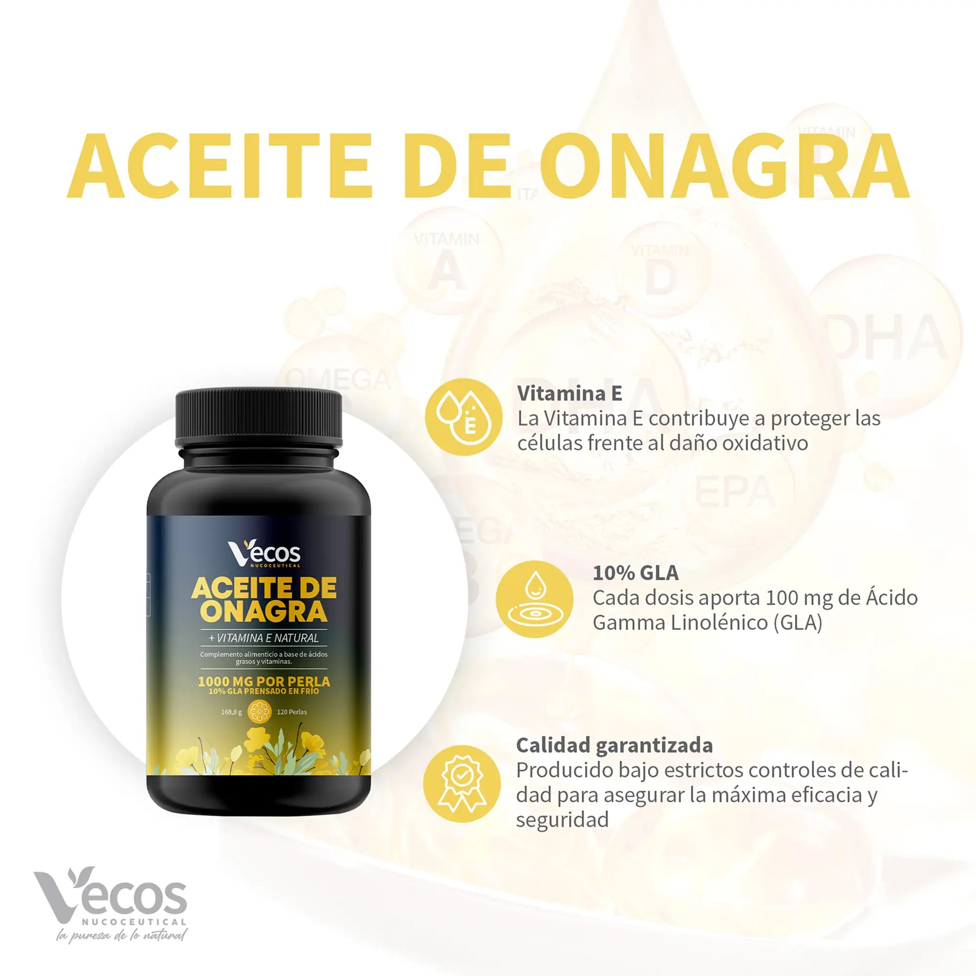 ACEITE DE ONAGRA 120 Perlas es un complemento de aceite de onagra, pensado para apoyar el bienestar de la piel y el equilibrio femenino, especialmente en etapas de cambios hormonales.