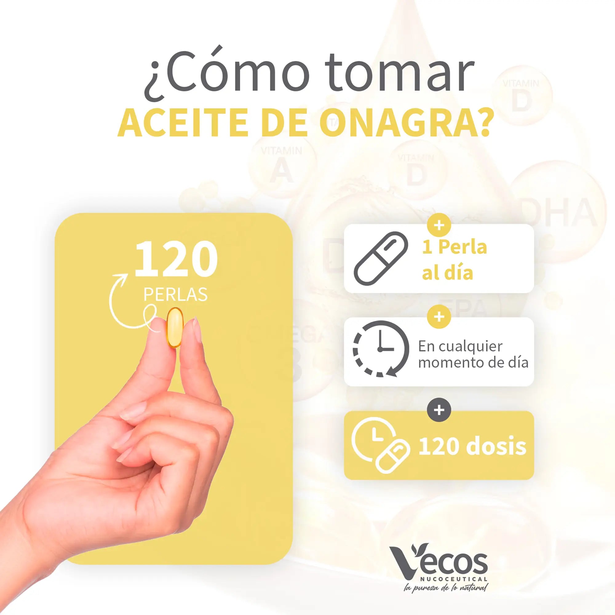 ACEITE DE ONAGRA 120 Perlas es un complemento de aceite de onagra, pensado para apoyar el bienestar de la piel y el equilibrio femenino, especialmente en etapas de cambios hormonales.
