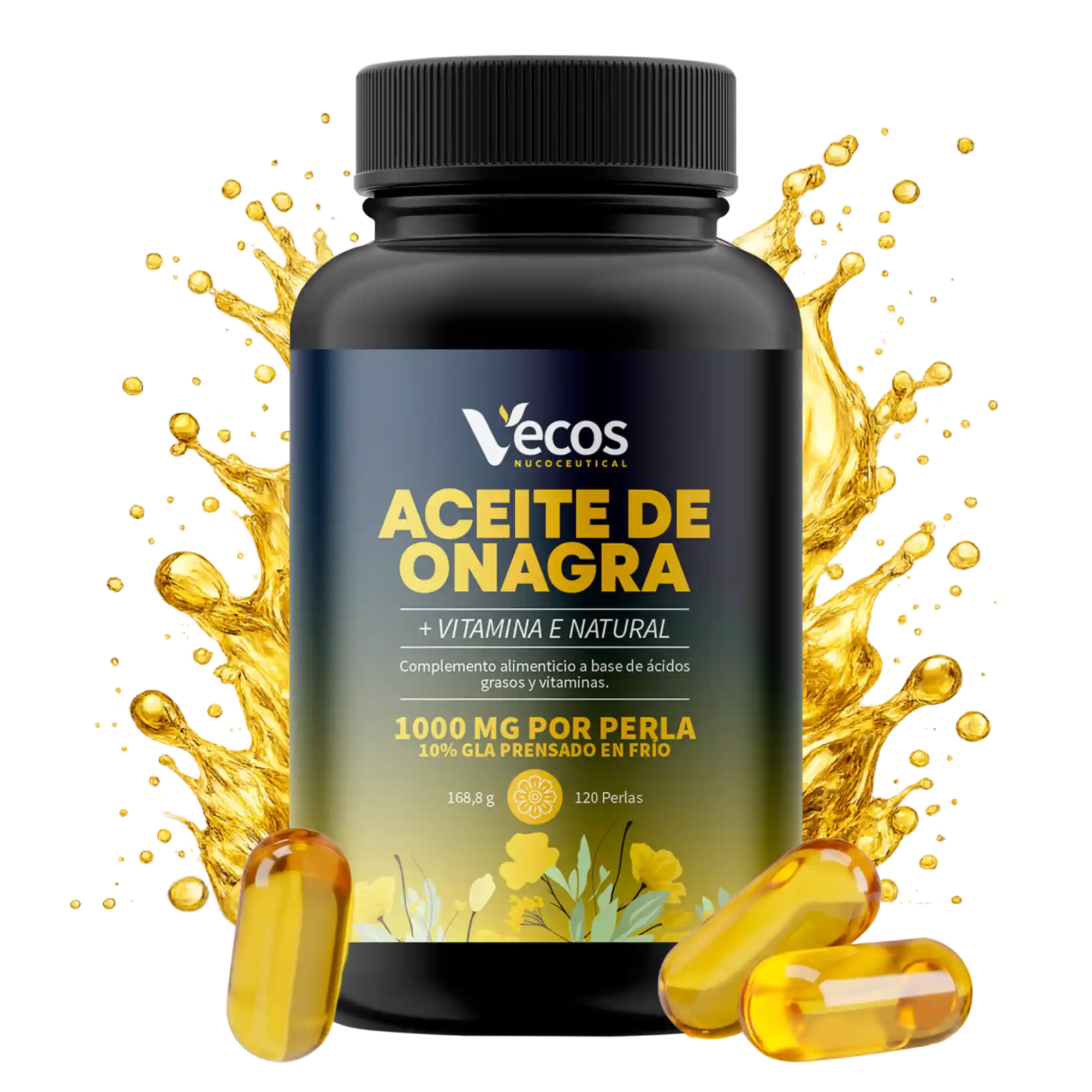 ACEITE DE ONAGRA 120 Perlas es un complemento de aceite de onagra, pensado para apoyar el bienestar de la piel y el equilibrio femenino, especialmente en etapas de cambios hormonales.