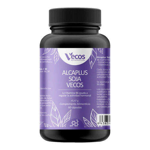 ALCAPLUS SOJA 60 Cápsulas es un complemento para bienestar femenino con soja e ingredientes de apoyo, orientado a ayudar en el equilibrio hormonal y la vitalidad.