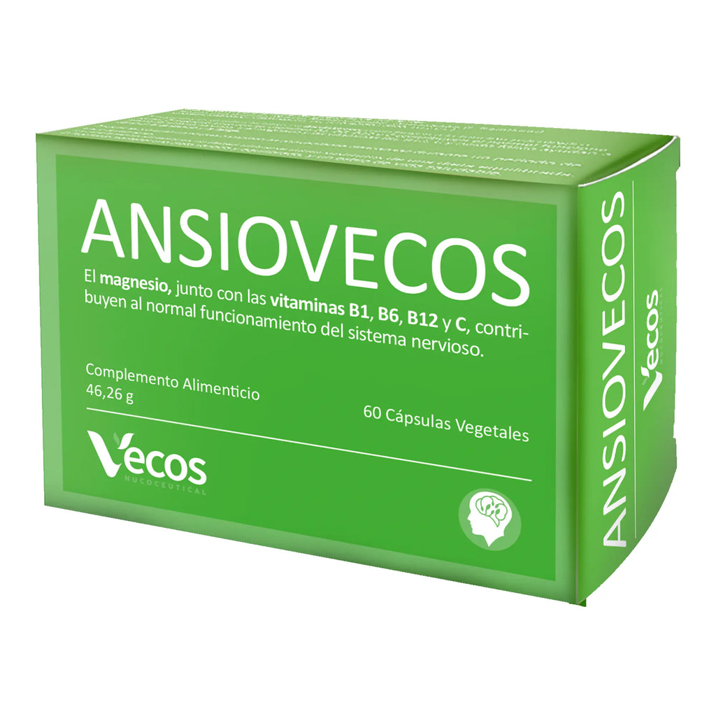 ANSIOVECOS 60 Cápsulas es un complemento para apoyar la calma y el bienestar mental en periodos de estrés, ayudando a mantener la serenidad diaria.