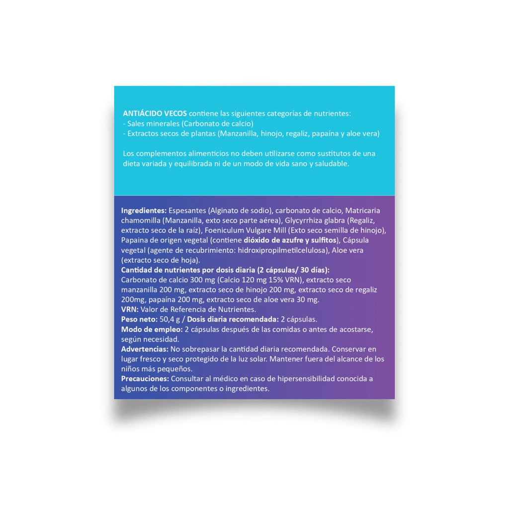 Etiqueta ANTIACID VECOS