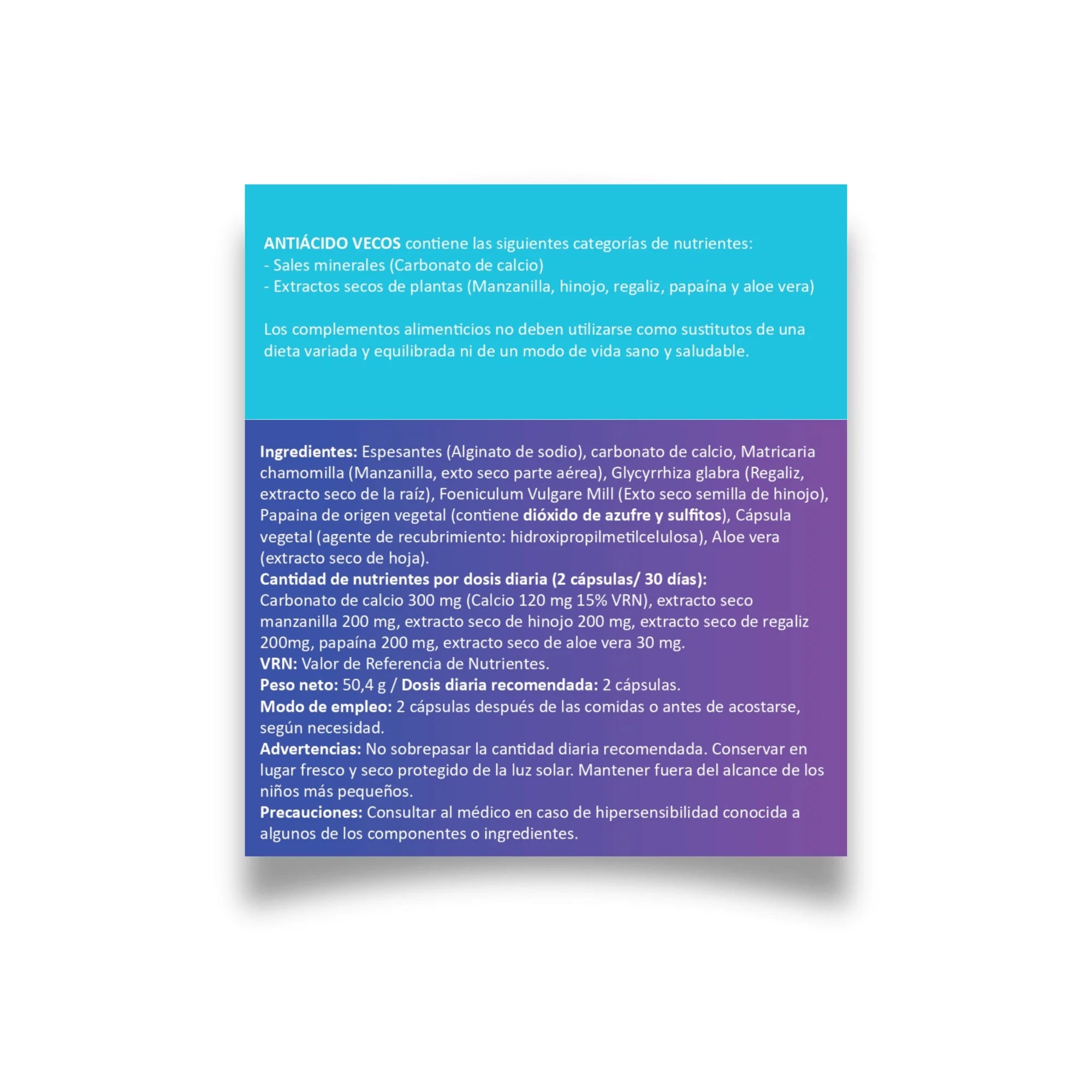 Etiqueta ANTIACID VECOS