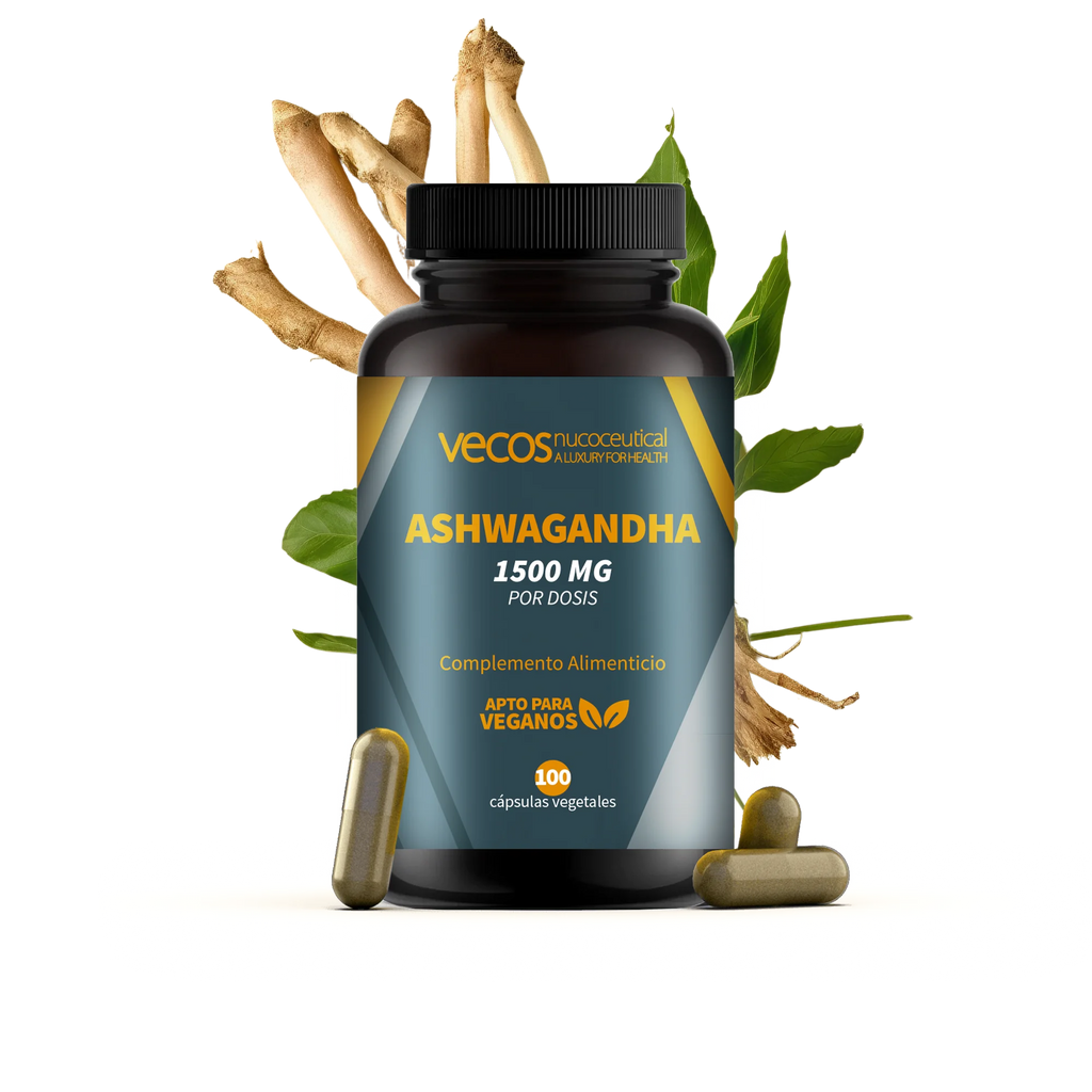Suplemento de Ashwagandha 1500 mg con detalle