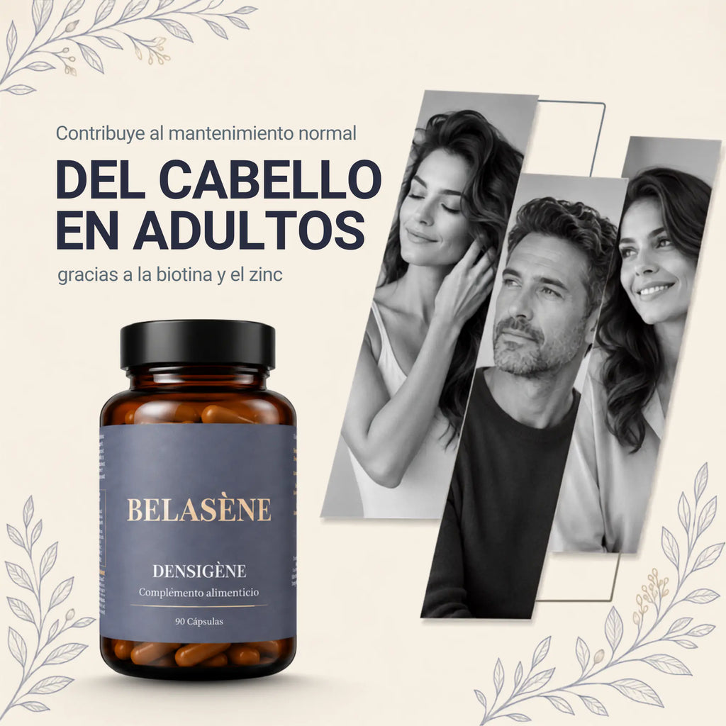 Densigène Belasène | Fórmula Capilar con Biotina, Zinc y Cobre (90 cápsulas)