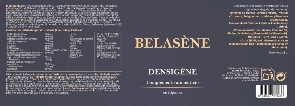Densigène Belasène (90 cápsulas)