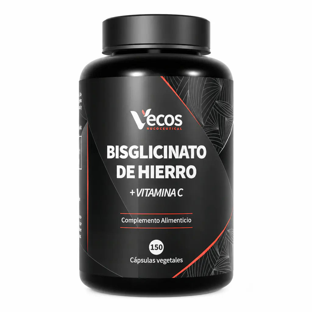Bisglicinato de Hierro + Vitamina C | 40 mg de Hierro (150 Cápsulas)