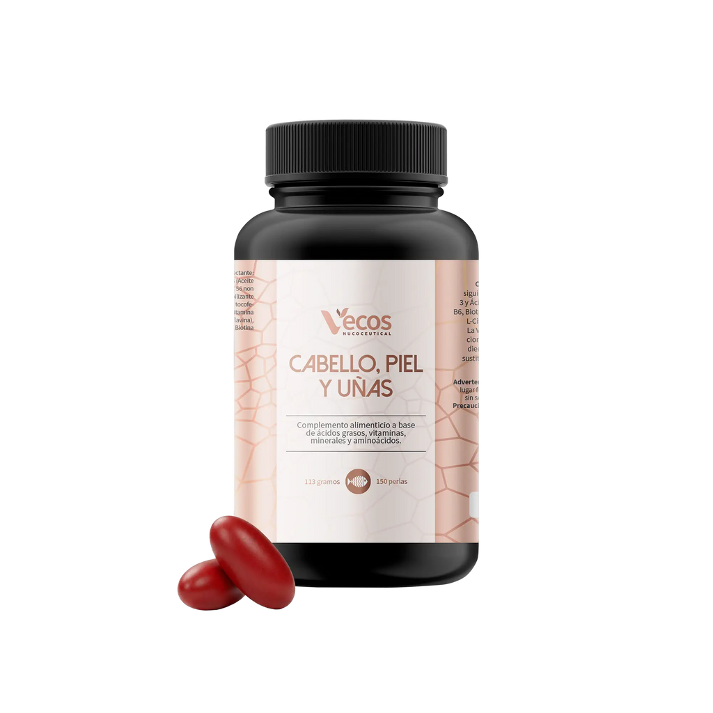 CABELLO Y UÑAS 150 Perlas es un complemento para fortalecer cabello y uñas, pensado para apoyar crecimiento, brillo y resistencia.