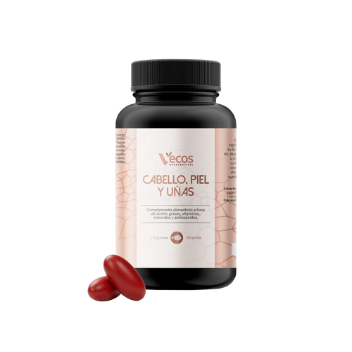 CABELLO Y UÑAS 150 Perlas es un complemento para fortalecer cabello y uñas, pensado para apoyar crecimiento, brillo y resistencia.