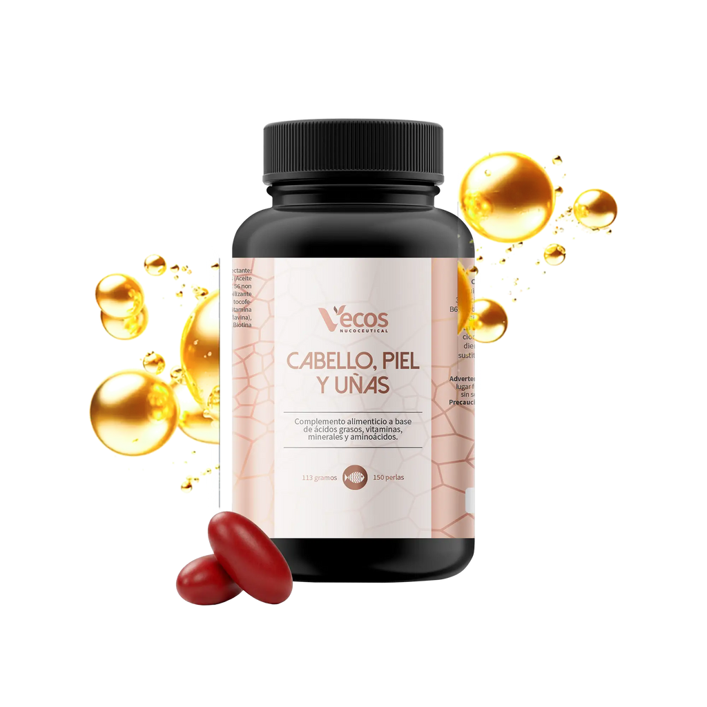 CABELLO Y UÑAS 150 Perlas es un complemento para fortalecer cabello y uñas, pensado para apoyar crecimiento, brillo y resistencia.