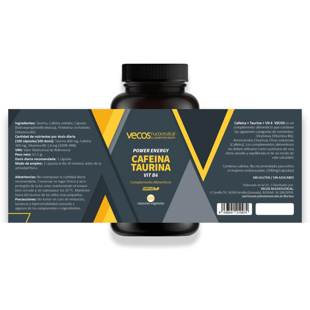 Etiqueta CAFEINA - TAURINA - VIT B6