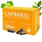 CAPIMASS 60 Cápsulas es un complemento orientado a apoyo del apetito y la ganancia de masa dentro de un plan nutricional y deportivo.