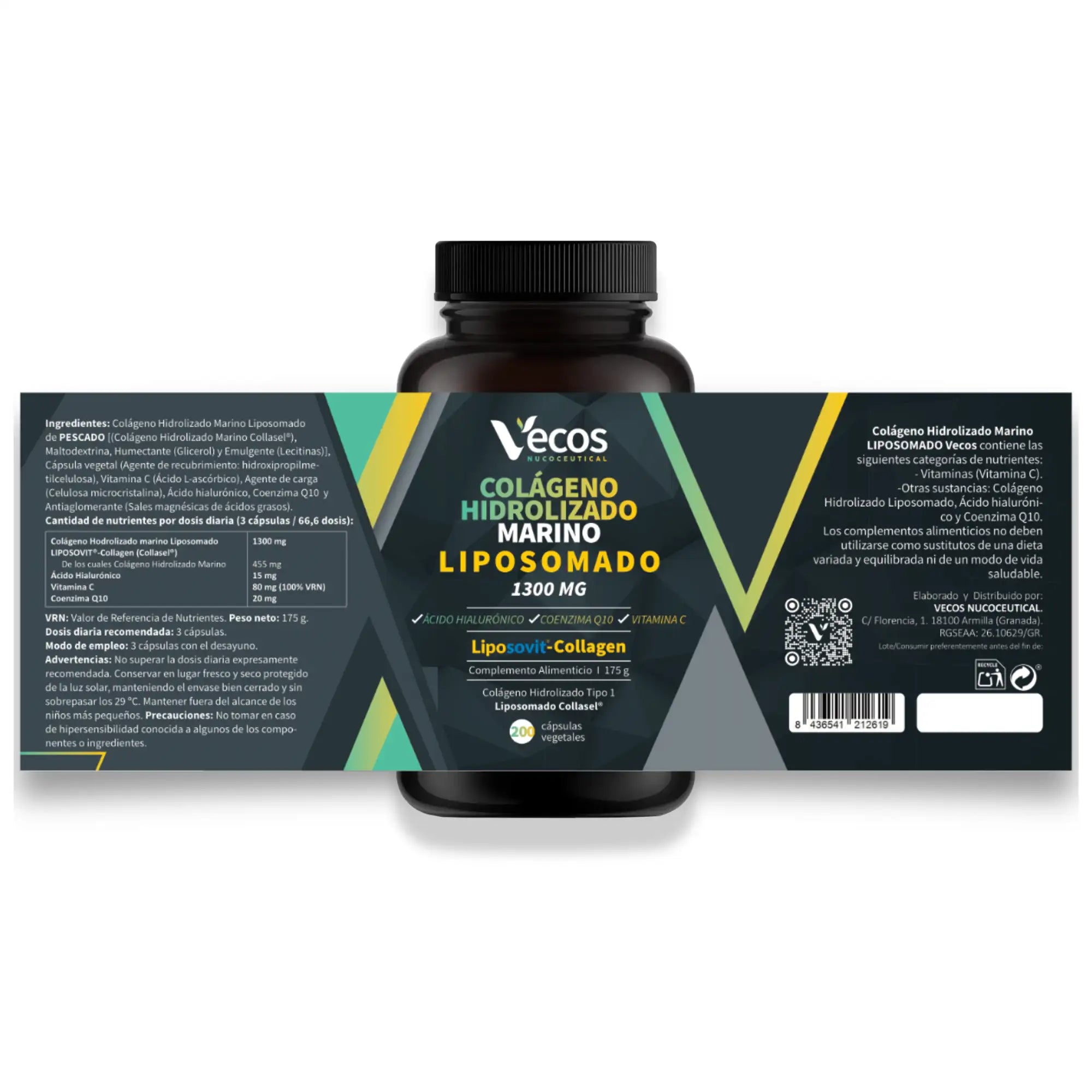 Colágeno Hidrolizado Marino Liposomado Liposovit® (200 cápsulas) – vecosnucoceutical