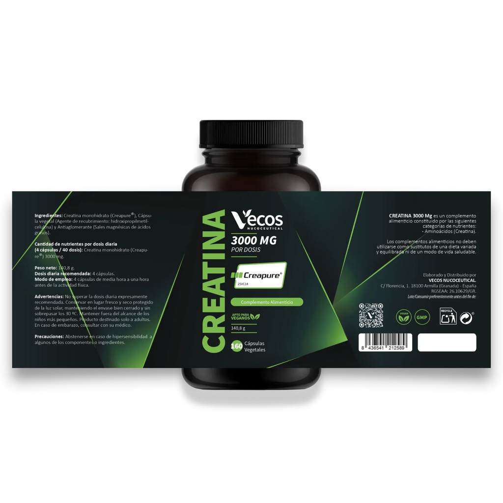 Etiqueta Creatina Creapure 3000 MG