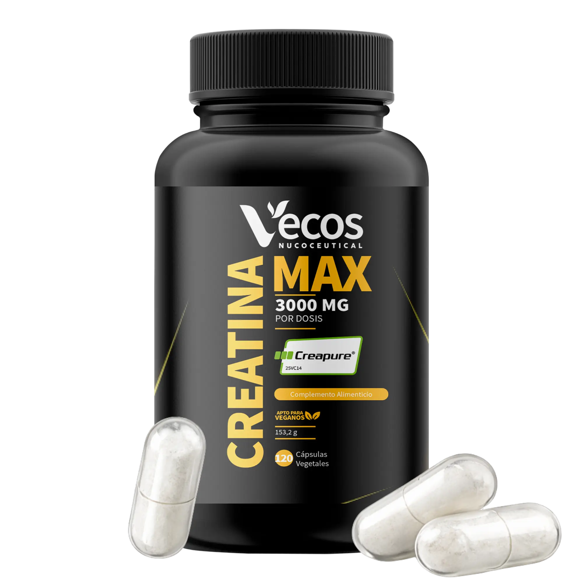 CREATINA MAX 3000MG es creatina en cápsulas, pensada para máximo rendimiento con pureza certificada.
