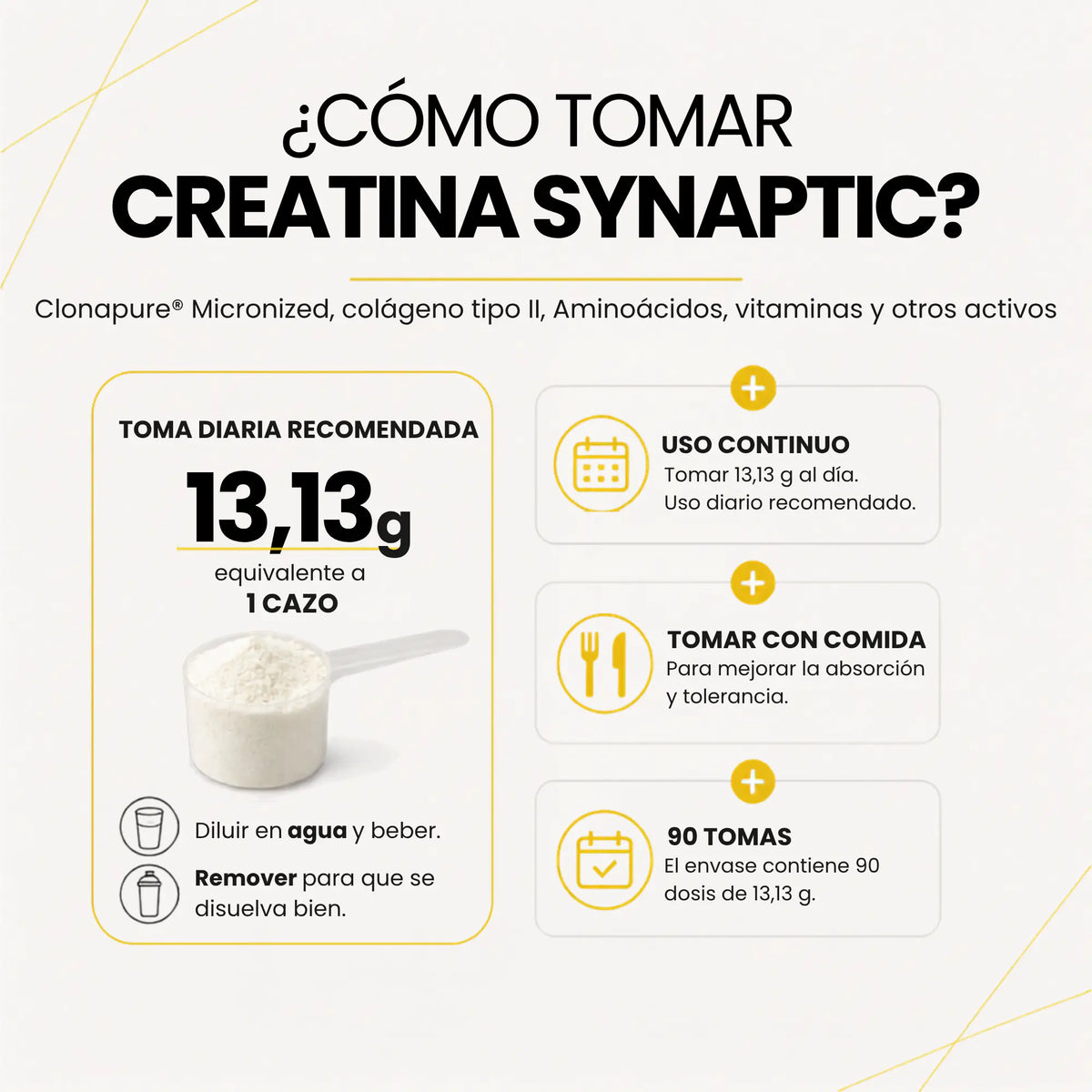 Creatina Synaptic | Clonapure® + Fortigel® + Glicina (30 dosis)