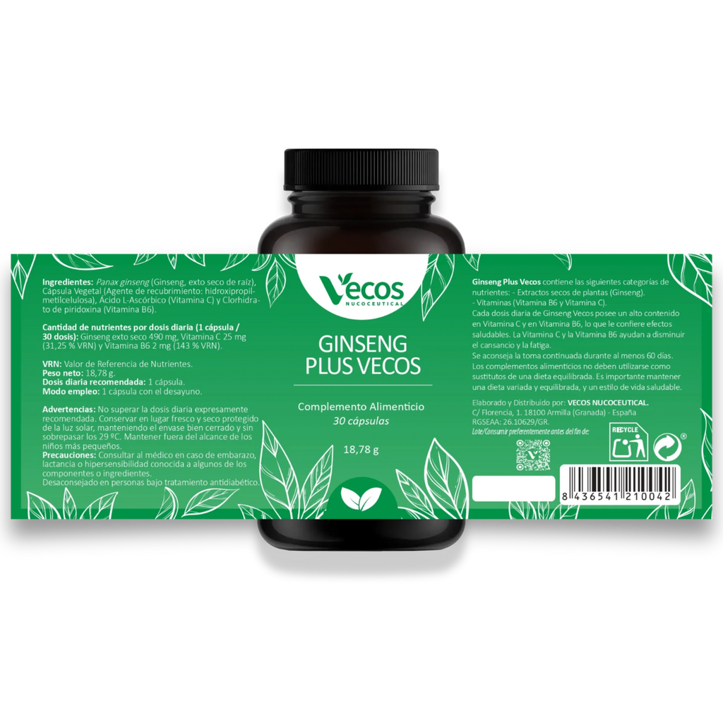 Etiqueta Ginseng Plus VECOS