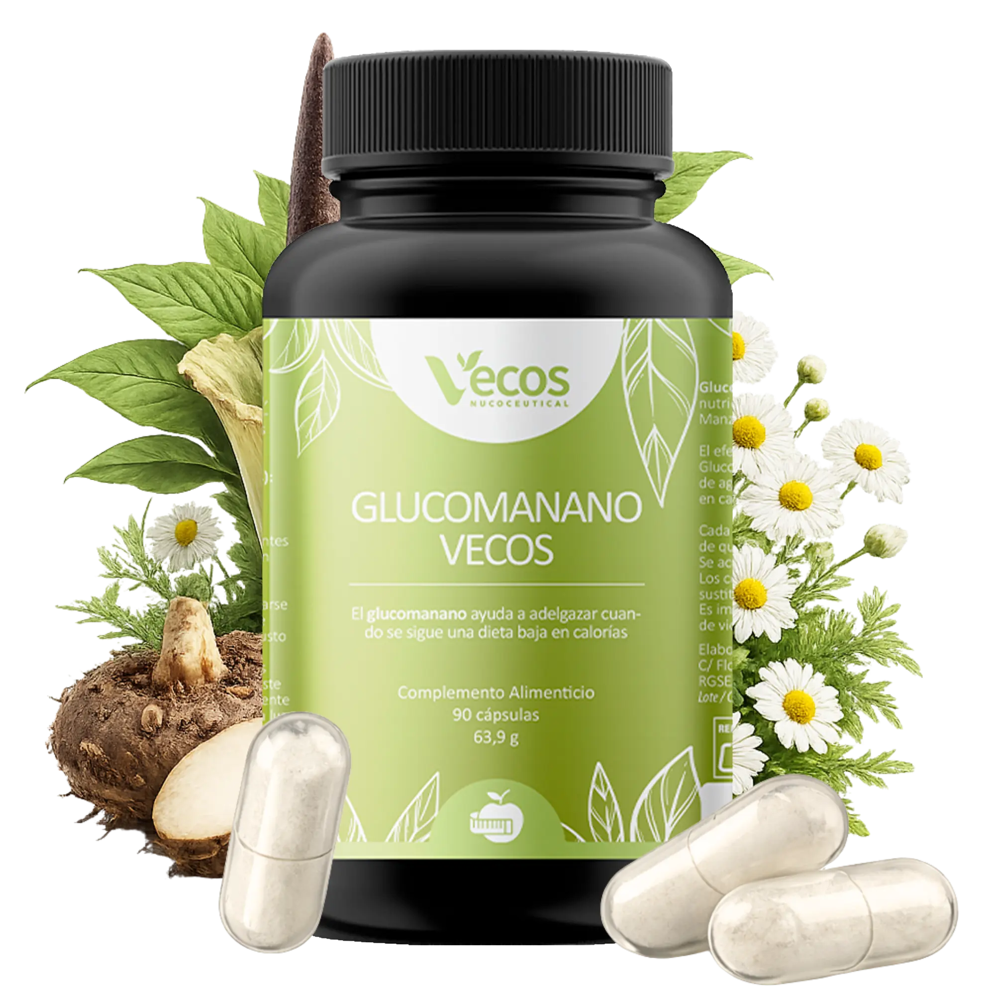 GLUCOMANANO 90 Cápsulas es un complemento de fibra saciante, pensado para apoyar el control del apetito y el peso dentro de una dieta hipocalórica.