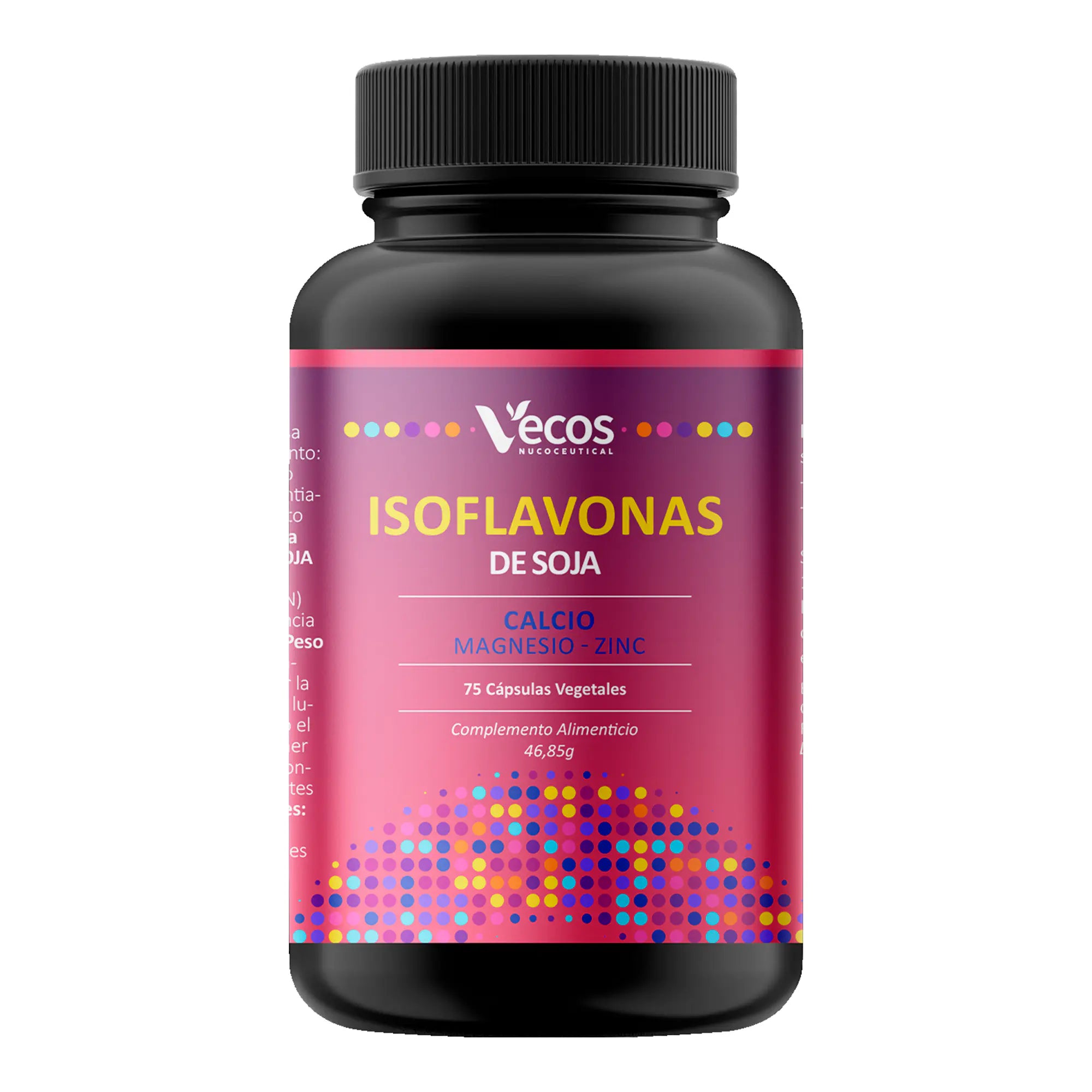 ISOFLAVONAS DE SOJA - CALCIO - MAGNESIO - ZINC 75 Cápsulas es un complemento para menopausia, pensado para bienestar hormonal y soporte óseo.