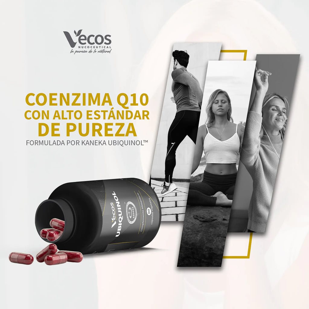 UBIQUINOL KANEKA VECOS 60 Capsulas es un complemento de ubiquinol (forma activa de CoQ10) pensado para apoyar energía celular y corazón.
