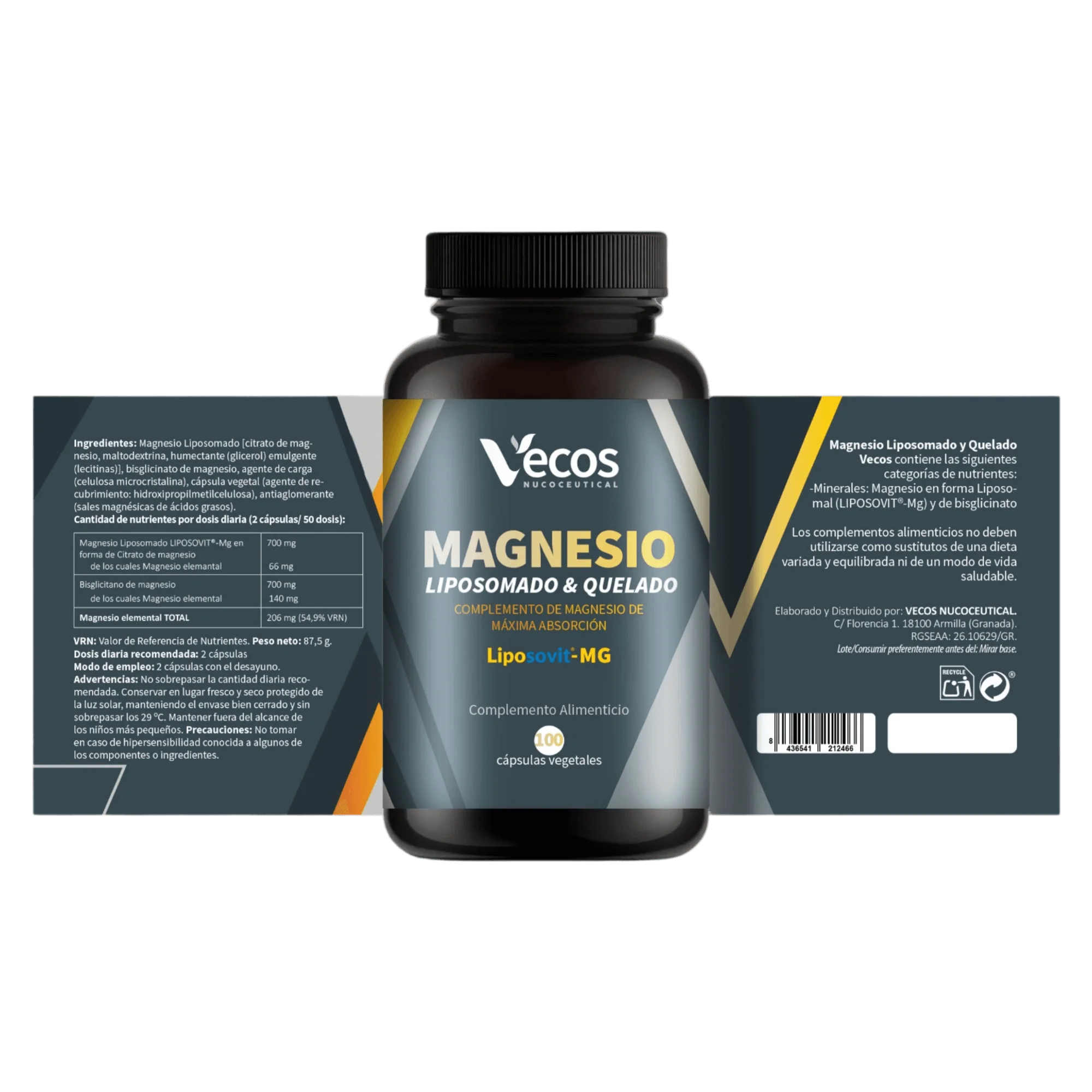 Magnesio Liposomado y Quelado Liposovit (Etiqueta)