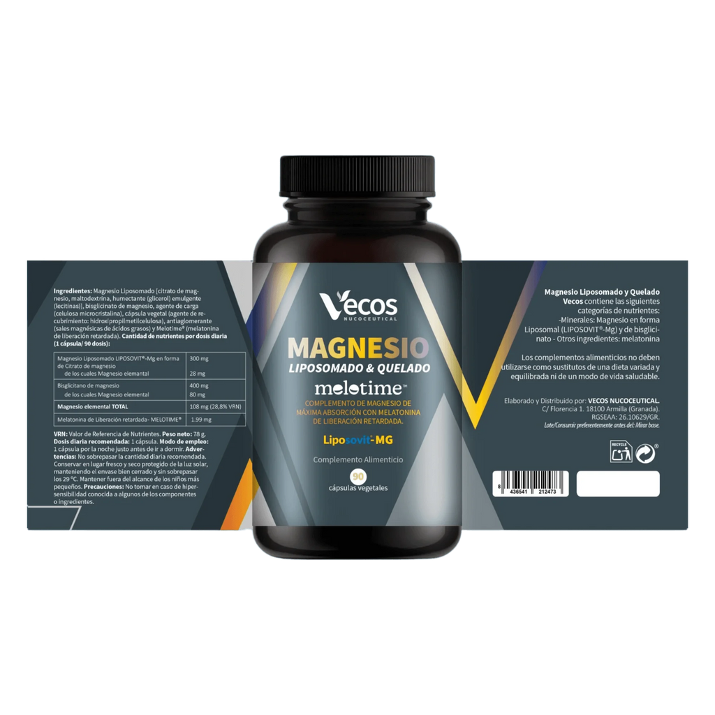 Magnesio Liposomado y Quelado Liposovit con Melotime (Etiqueta)