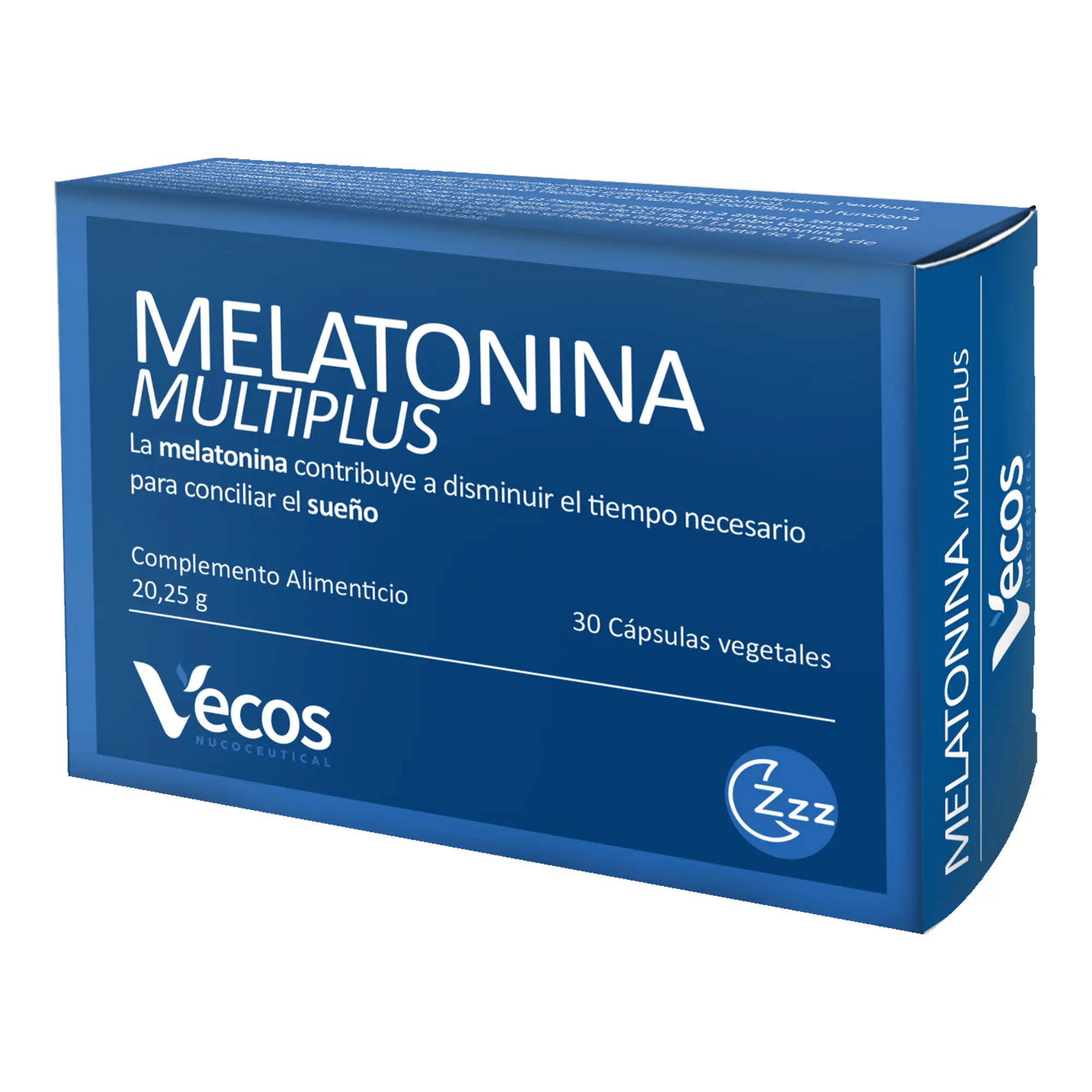 MELATONINA MULTIPLUS VECOS 30 Cápsulas es un complemento para descanso, pensado para ayudar a conciliar el sueño y apoyar relajación nocturna.