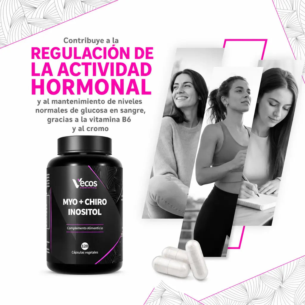 Myo + Chiro Inositol 40:1 | Fórmula para Mujer con B6, Zinc, Folato y Cromo (120 cápsulas)