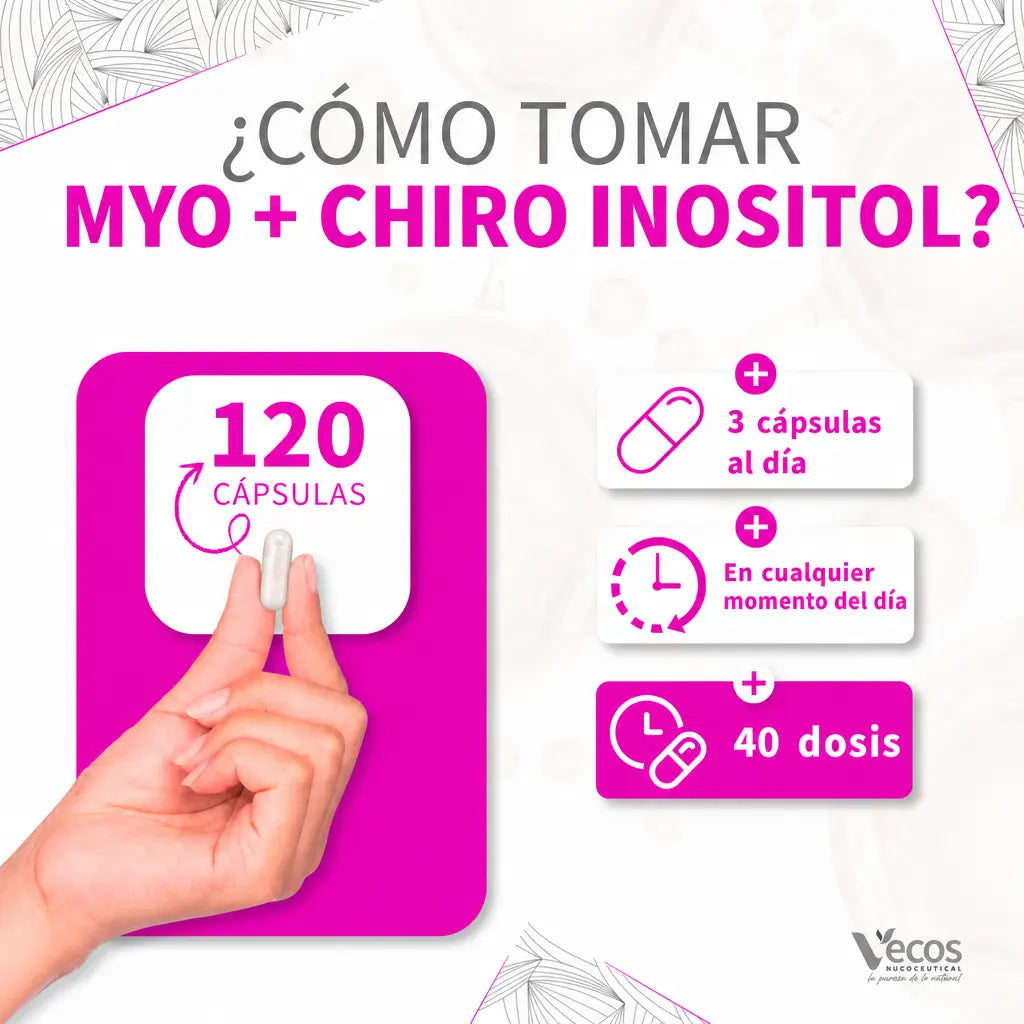 Myo + Chiro Inositol 40:1 | Fórmula para Mujer con B6, Zinc, Folato y Cromo (120 cápsulas)