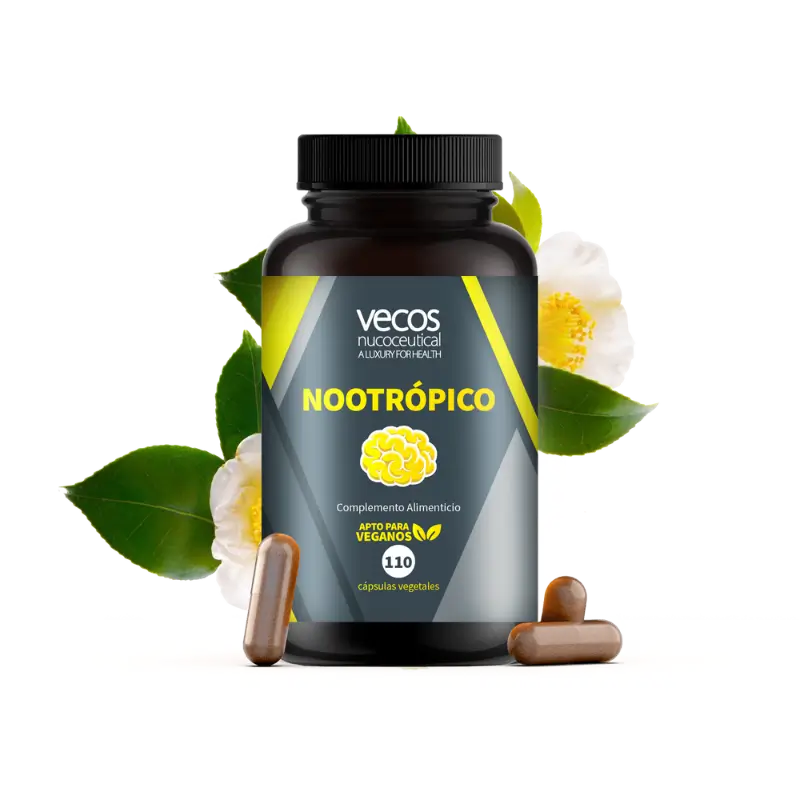 cápsulas de té verde y cafeína para aumentar la concentración, nootrópico
