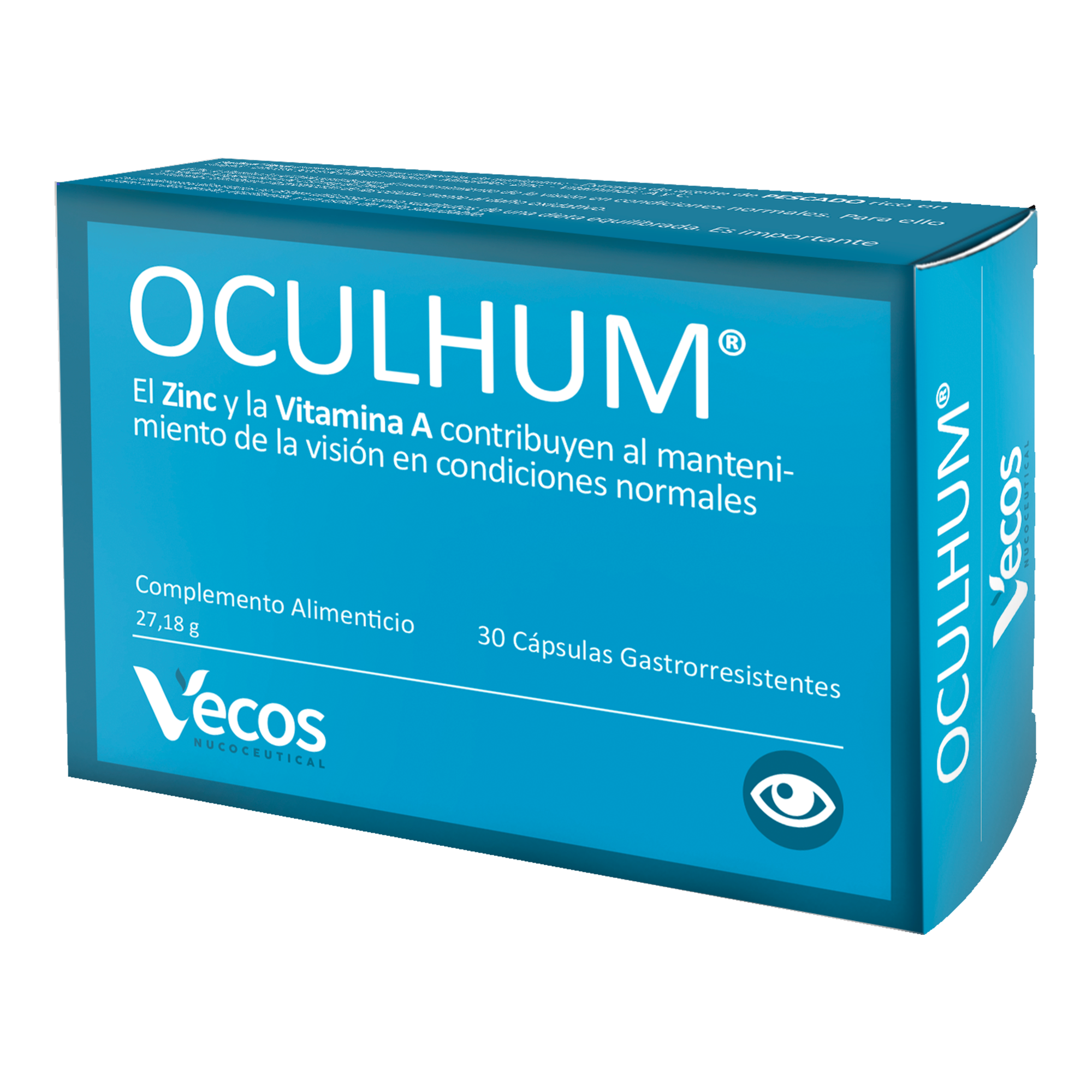 OCULHUM VECOS 30 Cápsulas es un complemento para salud ocular, pensado para apoyar hidratación, confort visual y protección antioxidante.