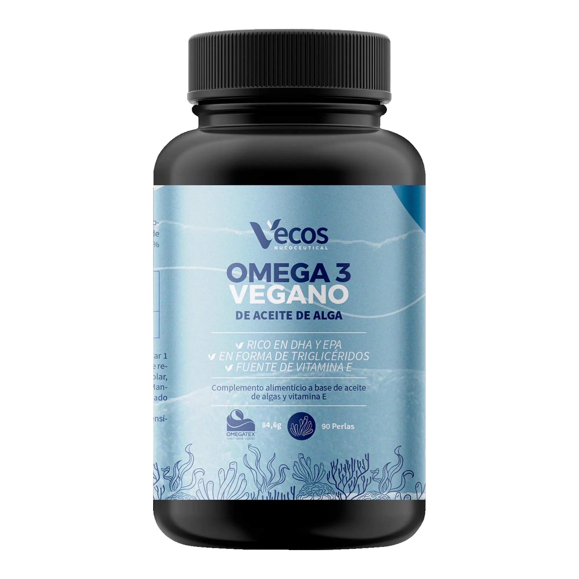 OMEGA 3 VEGANO DE ACEITE DE ALGA 90 Perlas es un omega-3 vegano (DHA/EPA) pensado para apoyar cerebro, visión y corazón.