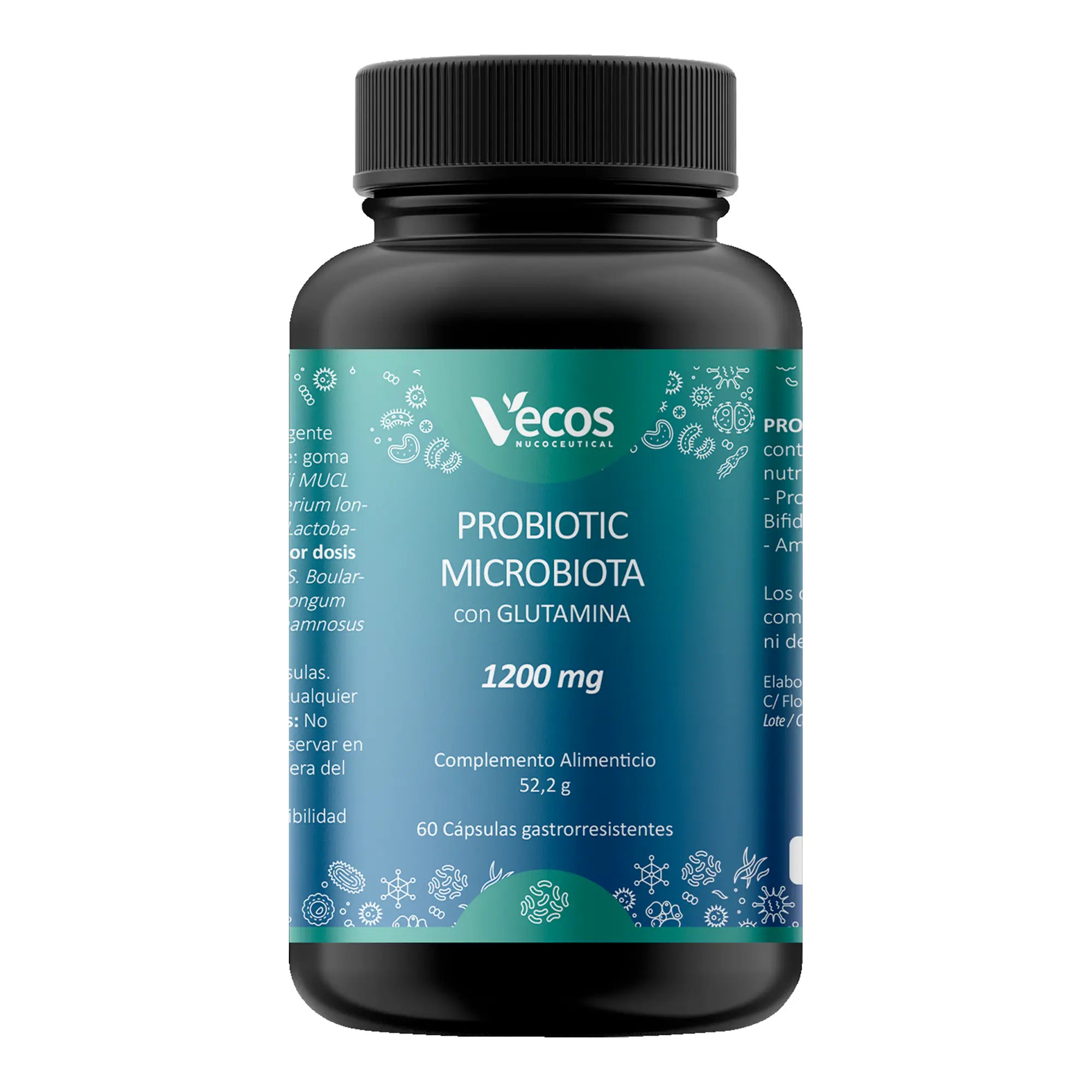 PROBIOTIC MICROBIOTA CON GLUTAMINA 60 Cápsulas es un complemento pensado para apoyo intestinal, ayudando a la barrera digestiva y equilibrio de la microbiota.