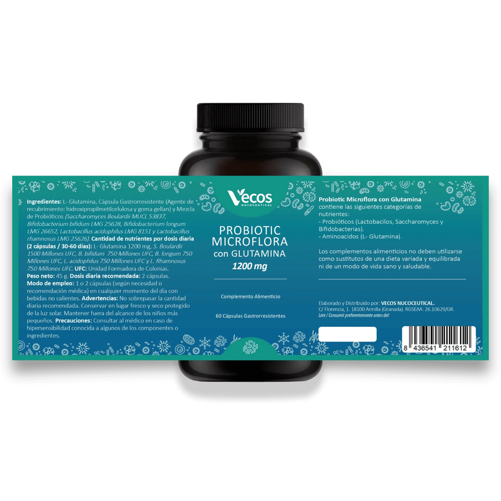 Etiqueta PROBIOTIC MICROFLORA CON GLUTAMINA