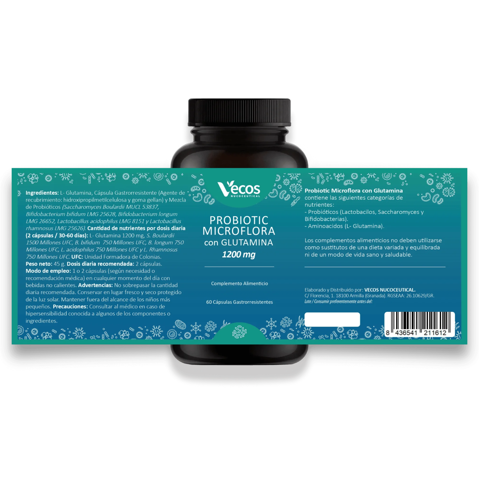 Etiqueta PROBIOTIC MICROFLORA CON GLUTAMINA
