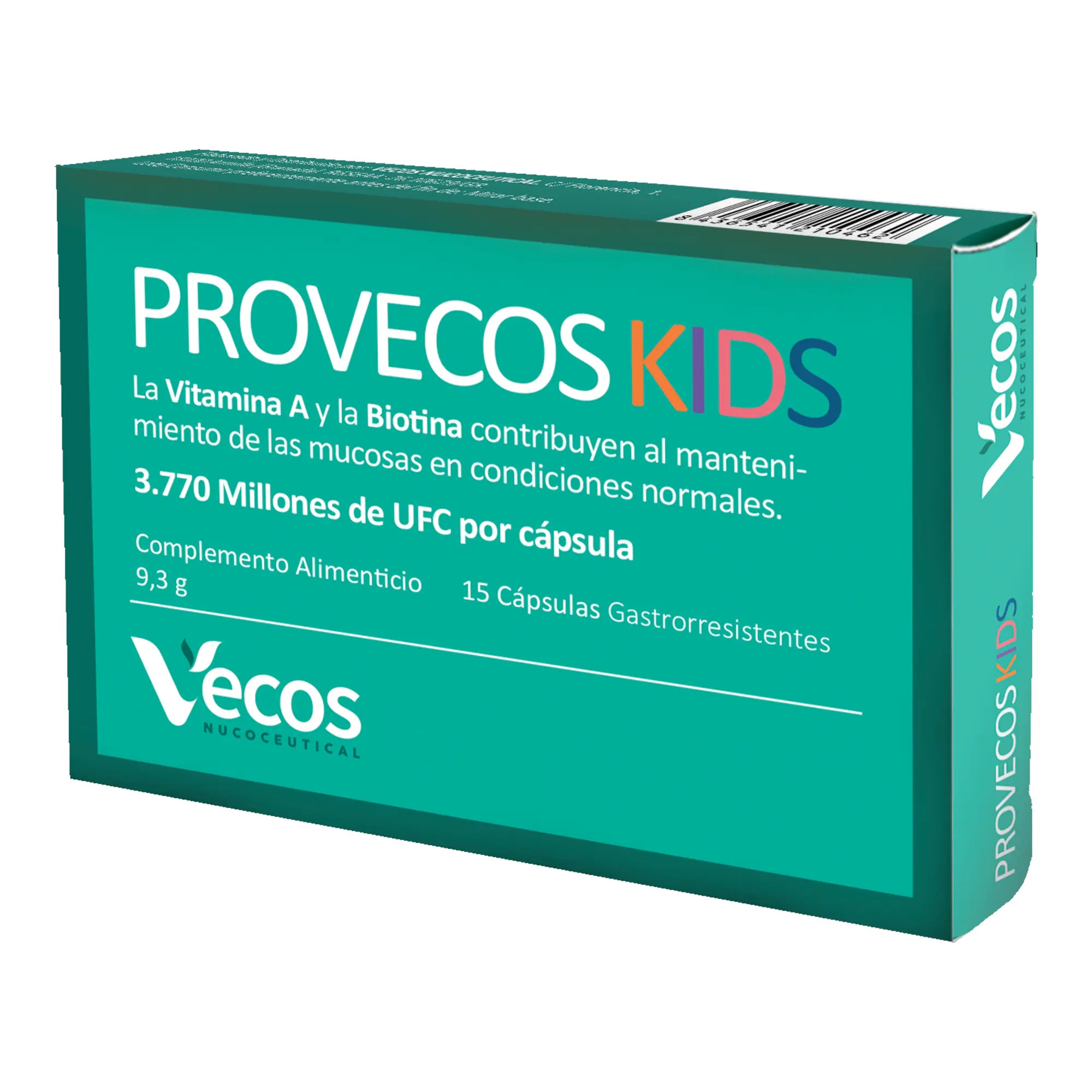 PROVECOS KIDS 15 Cápsulas es un complemento infantil pensado para apoyar la flora intestinal y el bienestar digestivo de los más pequeños.
