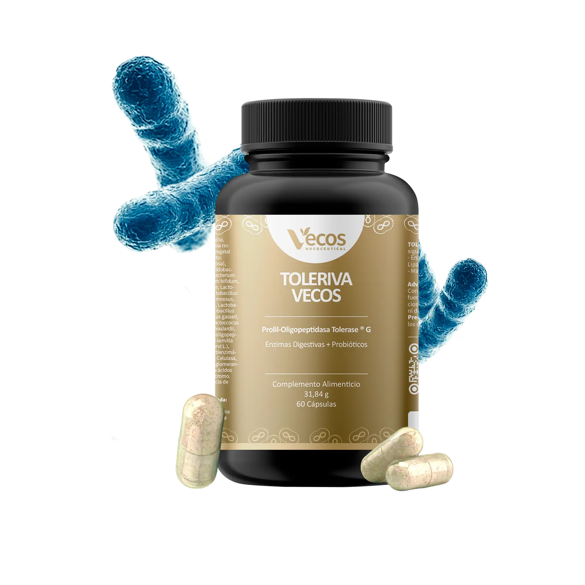 TOLERIVA 60 Capsulas es un complemento digestivo pensado para apoyar tolerancia y confort intestinal, ayudando con gases e hinchazón.