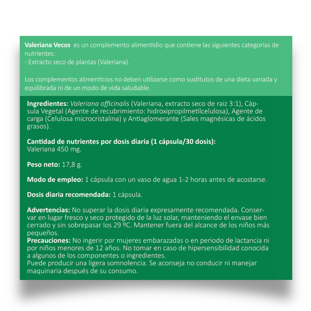 VALERIANA 30 Cápsulas es un complemento para relajación, pensado para apoyar calma y descanso en periodos de estrés.