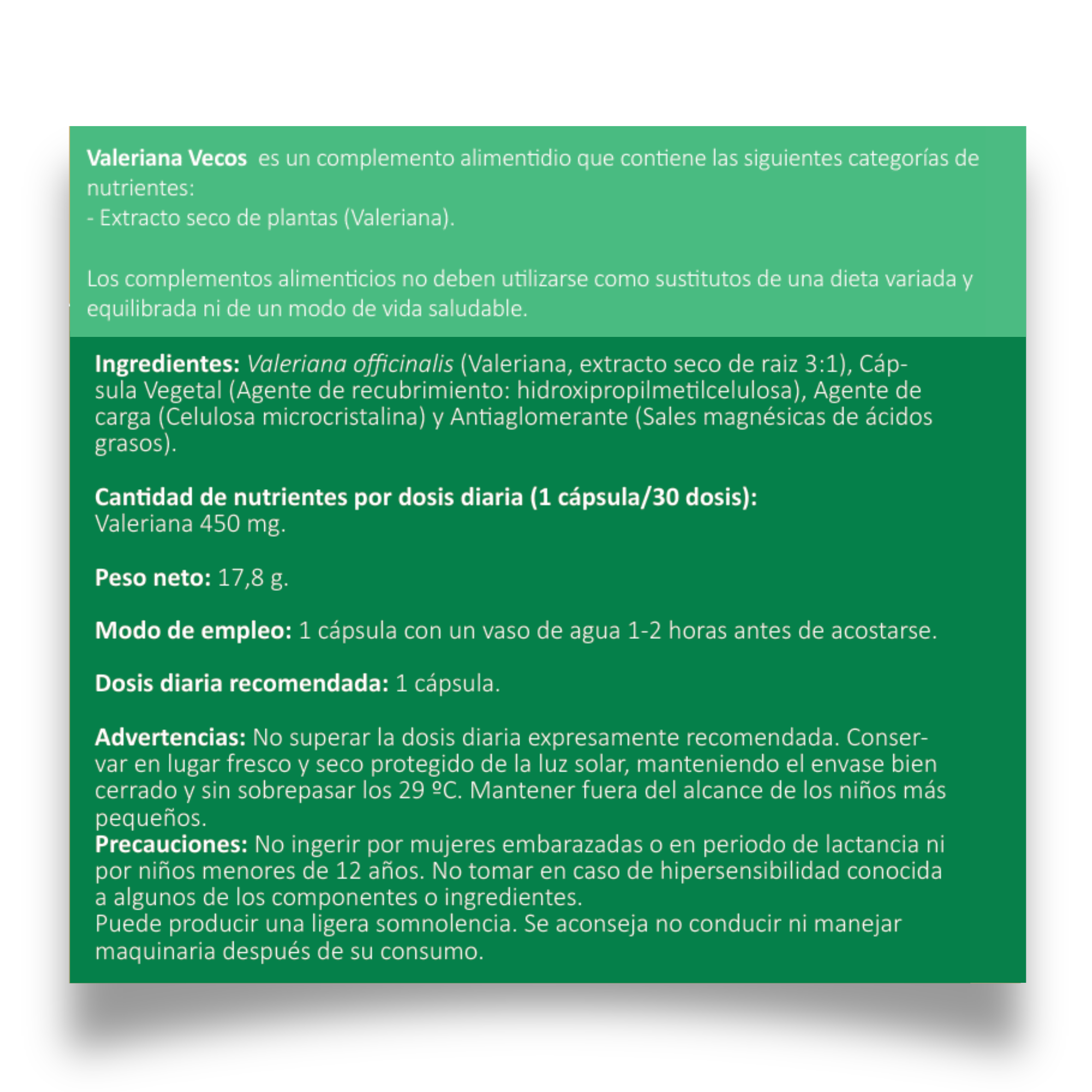 VALERIANA 30 Cápsulas es un complemento para relajación, pensado para apoyar calma y descanso en periodos de estrés.