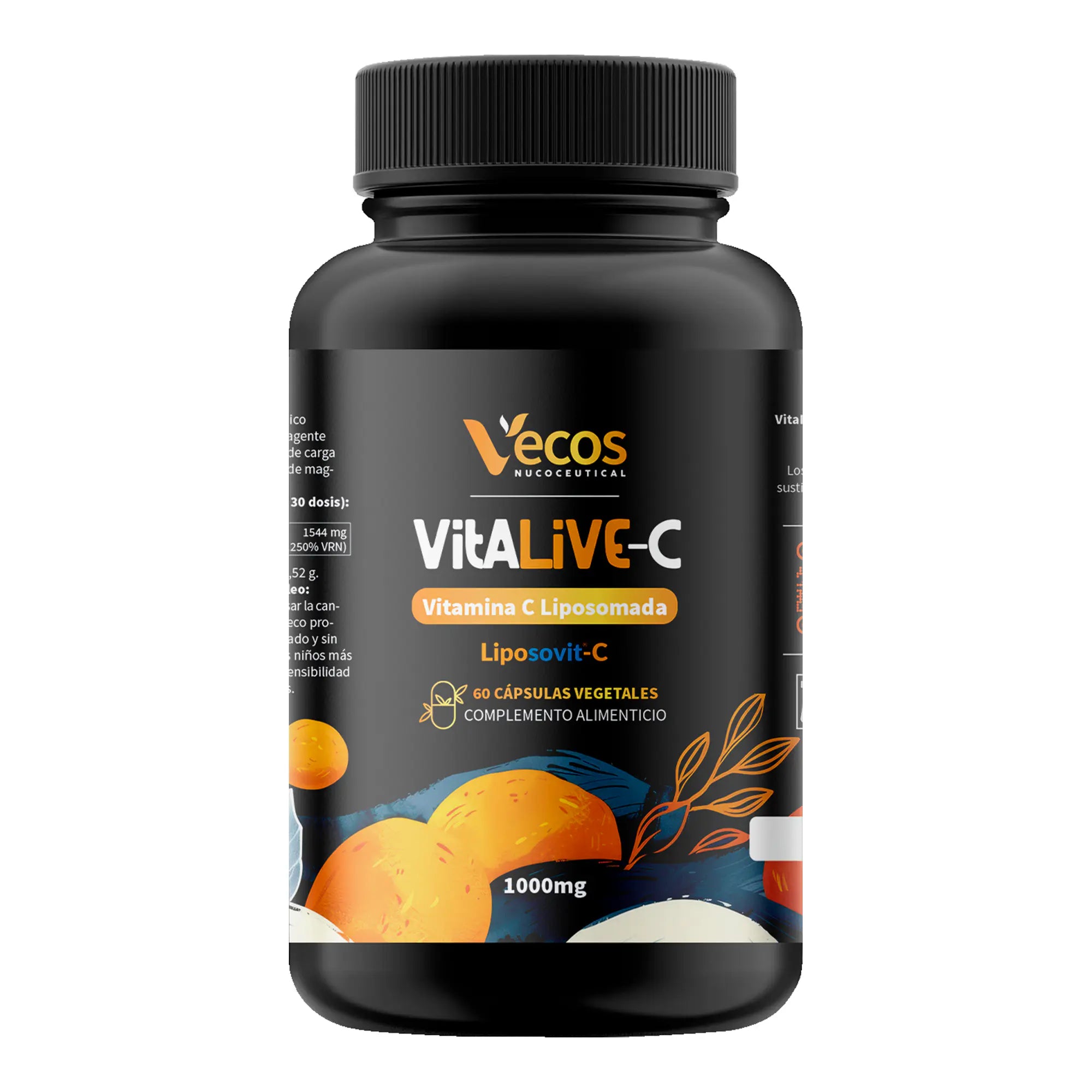 VITALIVE-C 60 Cápsulas es un complemento de vitamina C (alta absorción) pensado para apoyar defensas, energía y protección antioxidante.