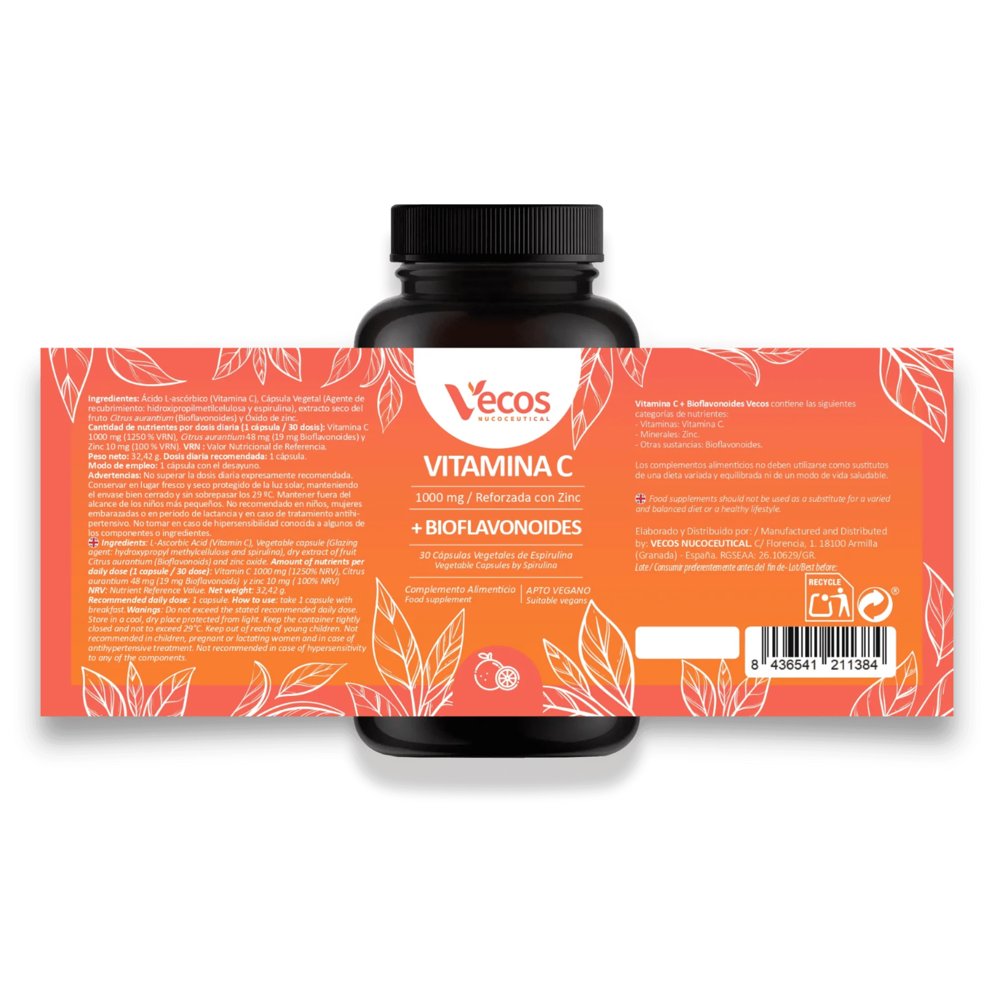 Etiqueta VITAMINA C + BIOFLAVONOIDES
