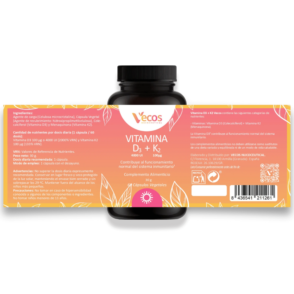 Etiqueta VITAMINA D3 + K2