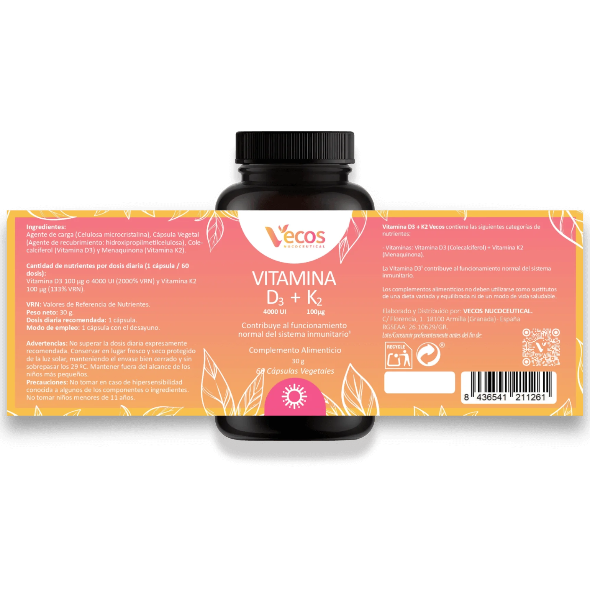 Etiqueta VITAMINA D3 + K2