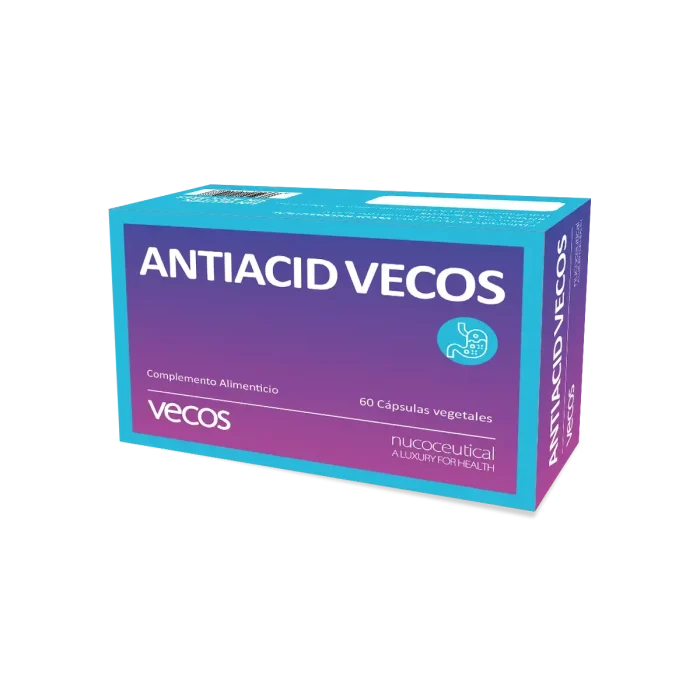 Antiacid de vecos es un complemento alimenticio para reducir la acidez