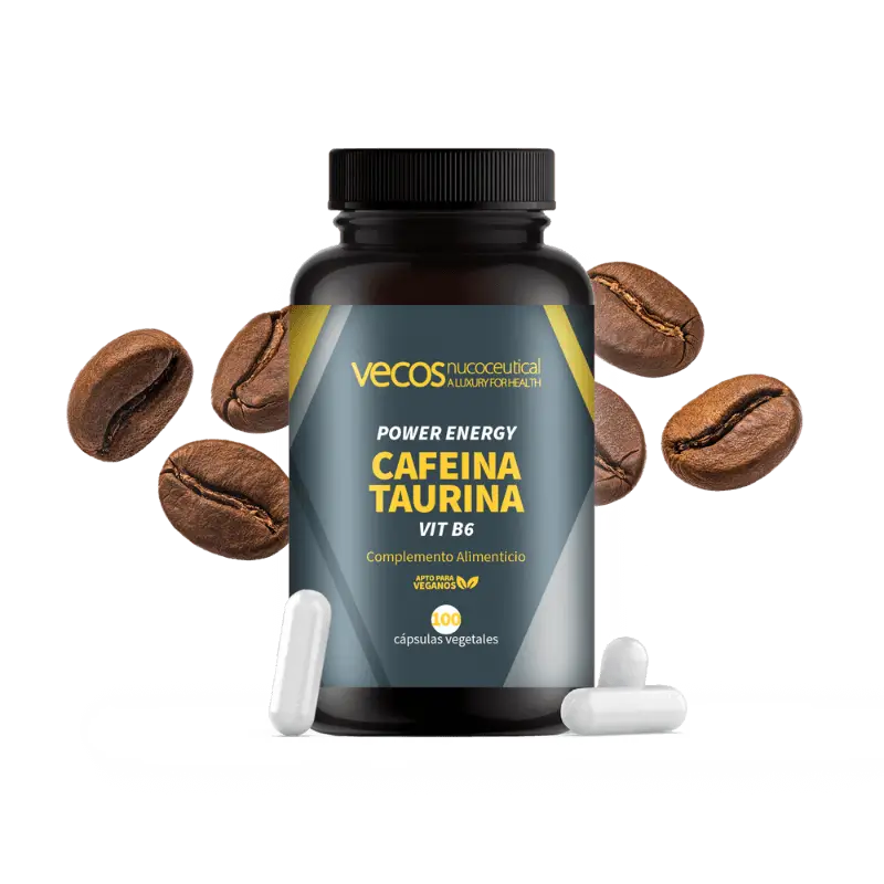 Suplemento alimenticio con cafeína, taurina y vitamina b6