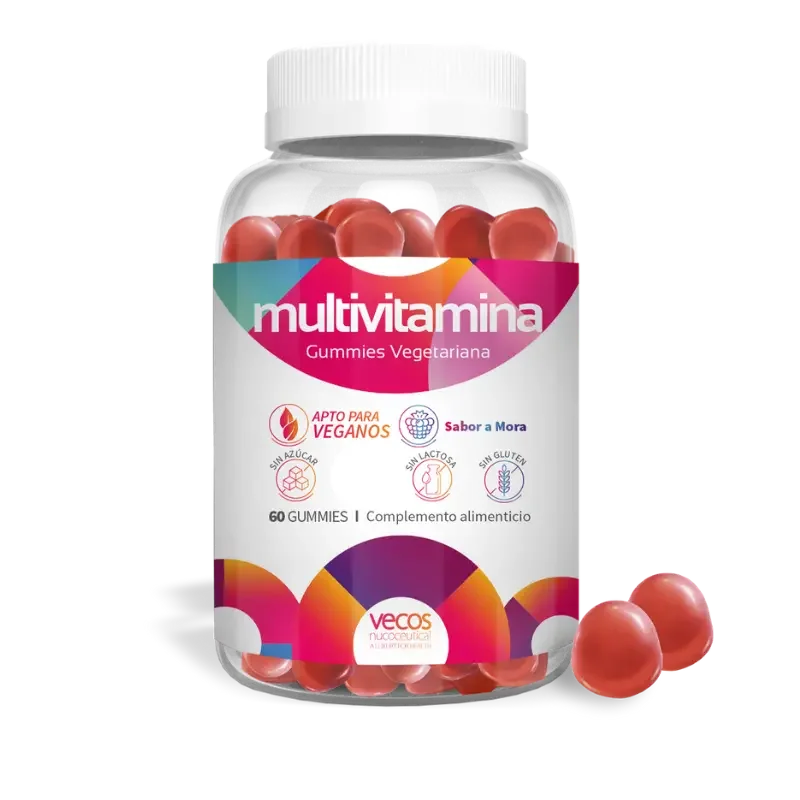 Bote Multivitamina Gummie con detalle de gummie