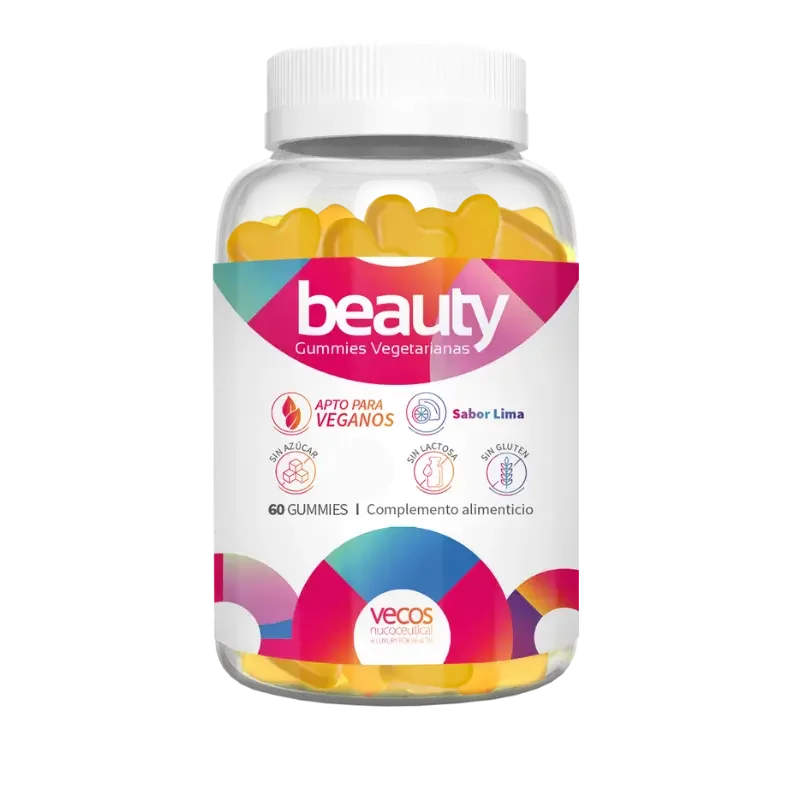 Beauty gummies, suplemento alimenticio para el cuidado de la piel, cabello y uñas